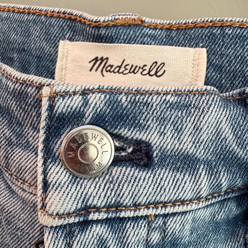 Madewell The Perfect Vintage Wide-Leg Crop Jeans Blue Wash Size 29 - Picture 3 of 11